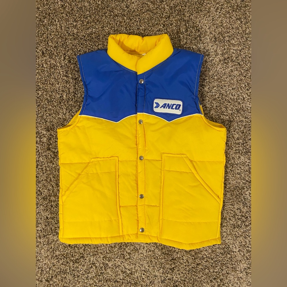 Vintage Men’s ANCO Sportswear Yellow and Blue Vest Medium